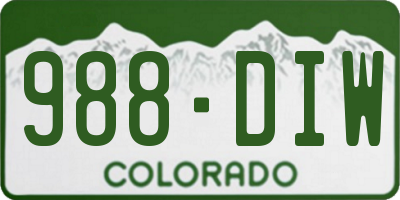 CO license plate 988DIW