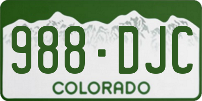 CO license plate 988DJC