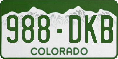 CO license plate 988DKB