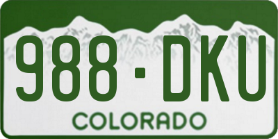 CO license plate 988DKU