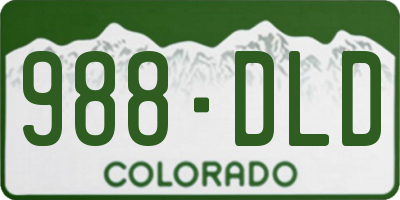 CO license plate 988DLD