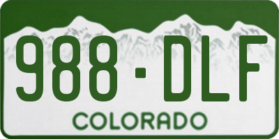 CO license plate 988DLF