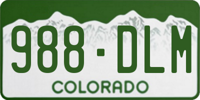 CO license plate 988DLM