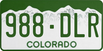 CO license plate 988DLR