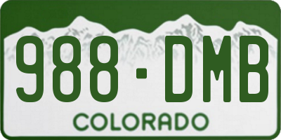 CO license plate 988DMB