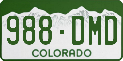 CO license plate 988DMD