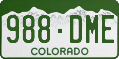 CO license plate 988DME