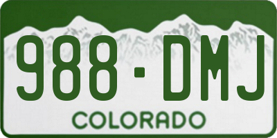 CO license plate 988DMJ