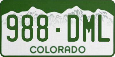 CO license plate 988DML
