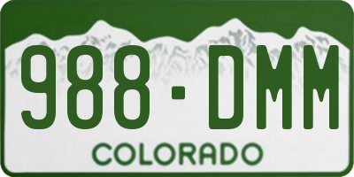 CO license plate 988DMM