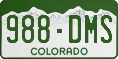 CO license plate 988DMS
