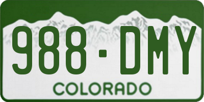 CO license plate 988DMY
