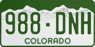 CO license plate 988DNH
