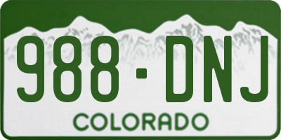 CO license plate 988DNJ