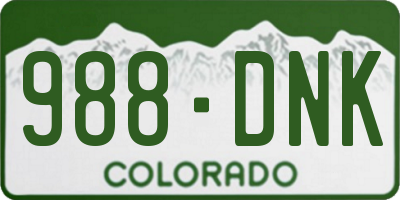 CO license plate 988DNK