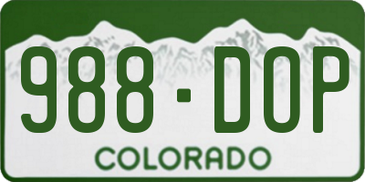 CO license plate 988DOP