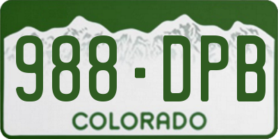 CO license plate 988DPB