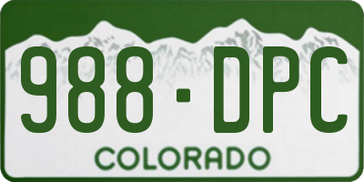 CO license plate 988DPC