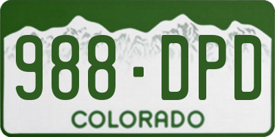 CO license plate 988DPD