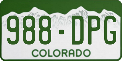 CO license plate 988DPG