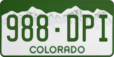 CO license plate 988DPI