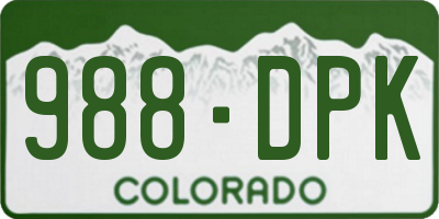 CO license plate 988DPK