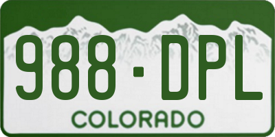 CO license plate 988DPL