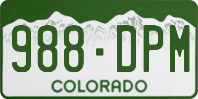 CO license plate 988DPM