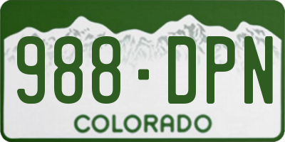 CO license plate 988DPN