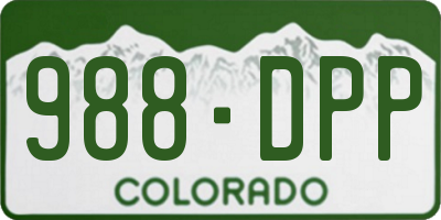 CO license plate 988DPP