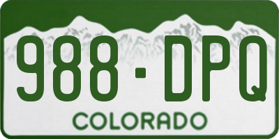 CO license plate 988DPQ