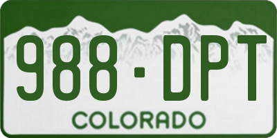 CO license plate 988DPT