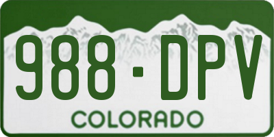 CO license plate 988DPV