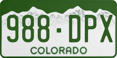 CO license plate 988DPX