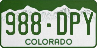 CO license plate 988DPY