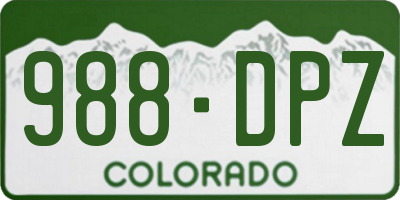 CO license plate 988DPZ