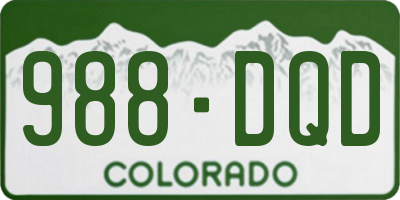 CO license plate 988DQD