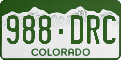 CO license plate 988DRC