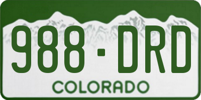 CO license plate 988DRD