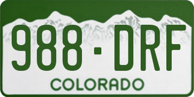 CO license plate 988DRF