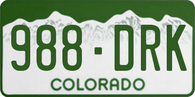 CO license plate 988DRK