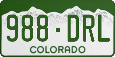 CO license plate 988DRL