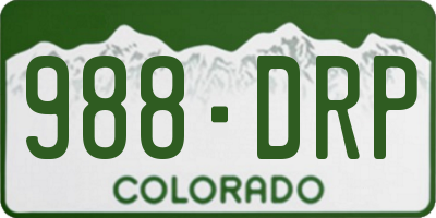 CO license plate 988DRP
