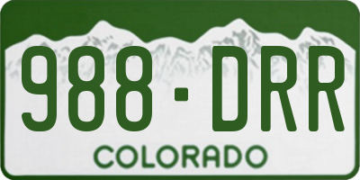 CO license plate 988DRR
