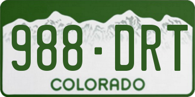 CO license plate 988DRT