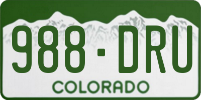 CO license plate 988DRU