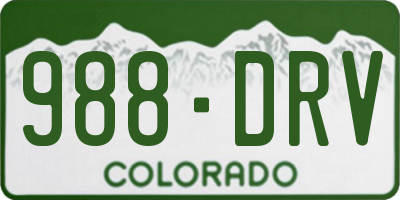 CO license plate 988DRV