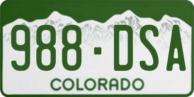 CO license plate 988DSA