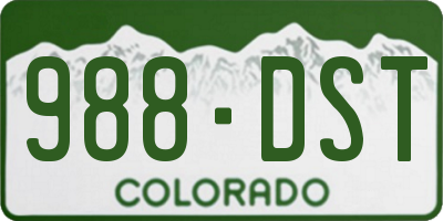 CO license plate 988DST