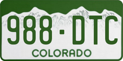 CO license plate 988DTC